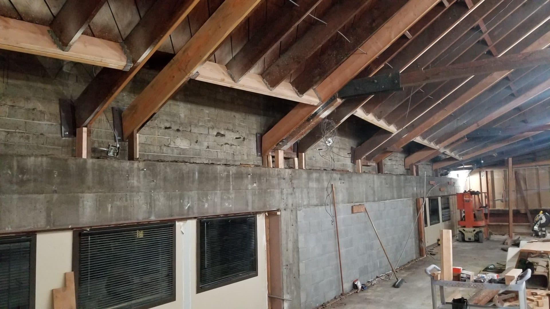 Healthcare office build-out, construction progress