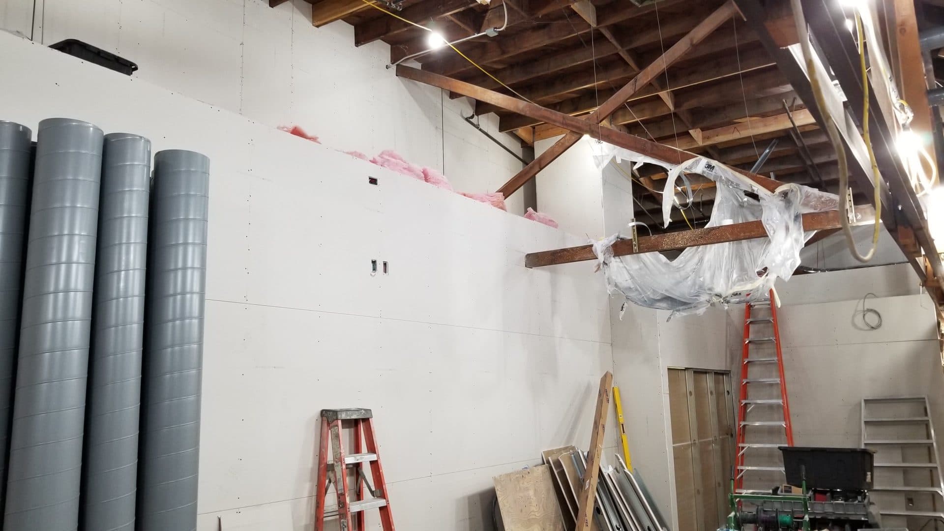 Healthcare office build-out, construction progress