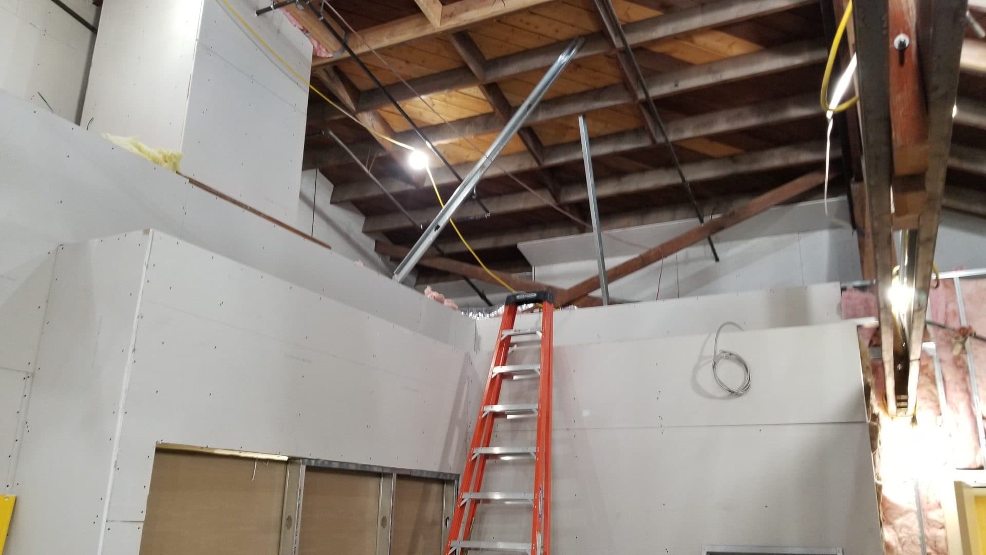 Healthcare office build-out, construction progress