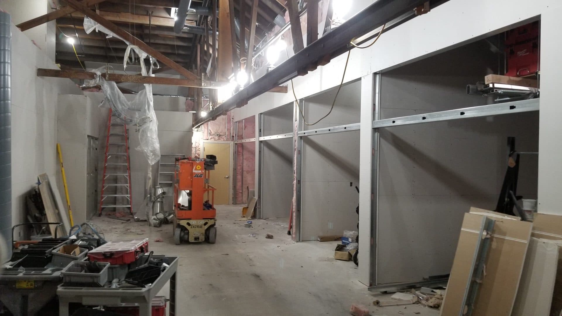 Healthcare office build-out, construction progress