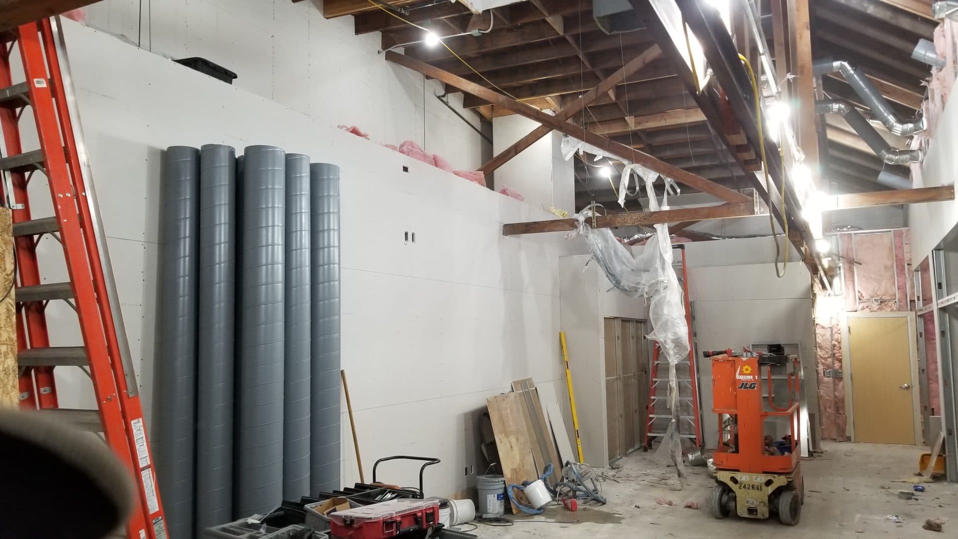 Healthcare office build-out, construction progress