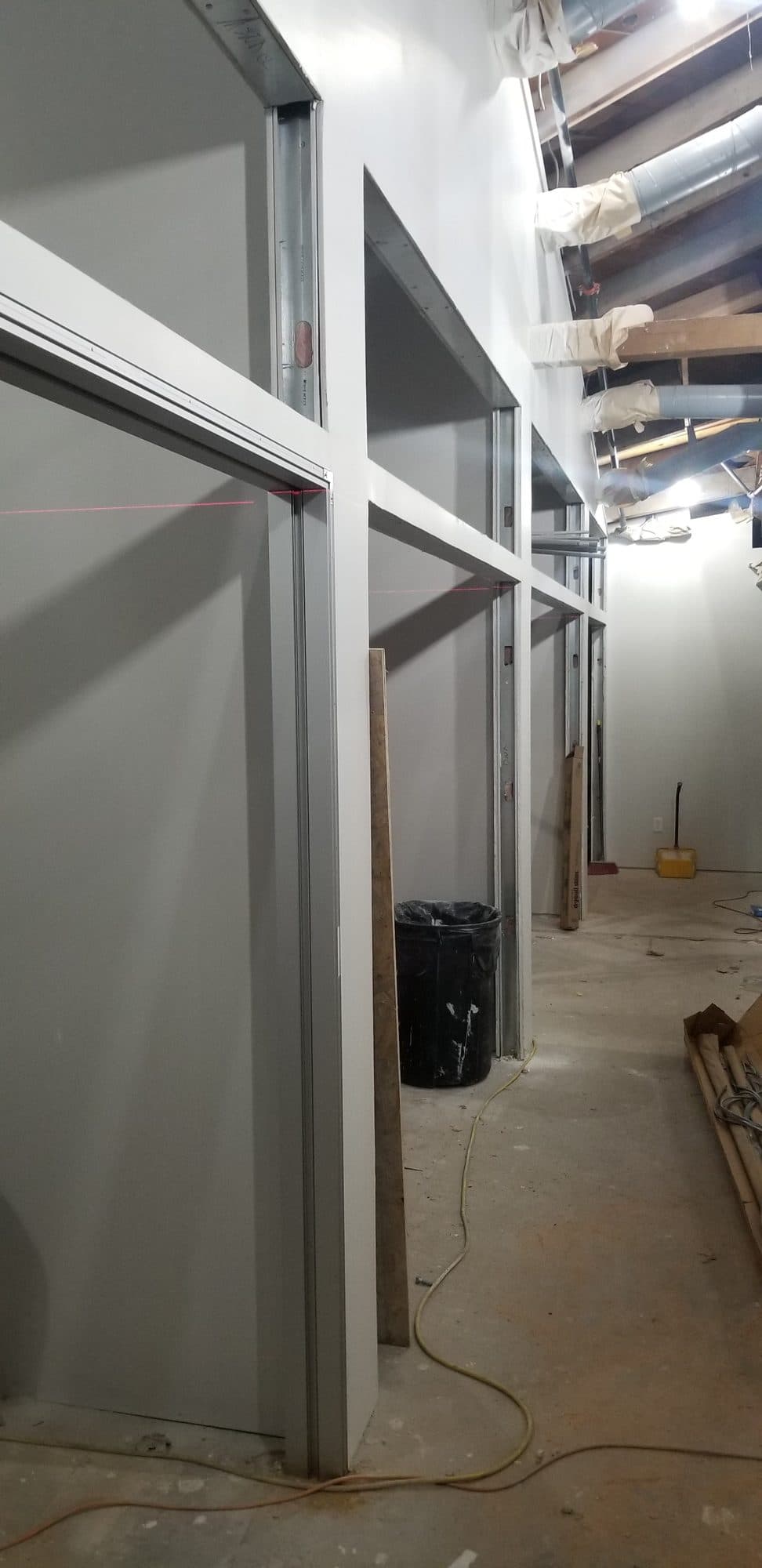 Healthcare office build-out, construction progress