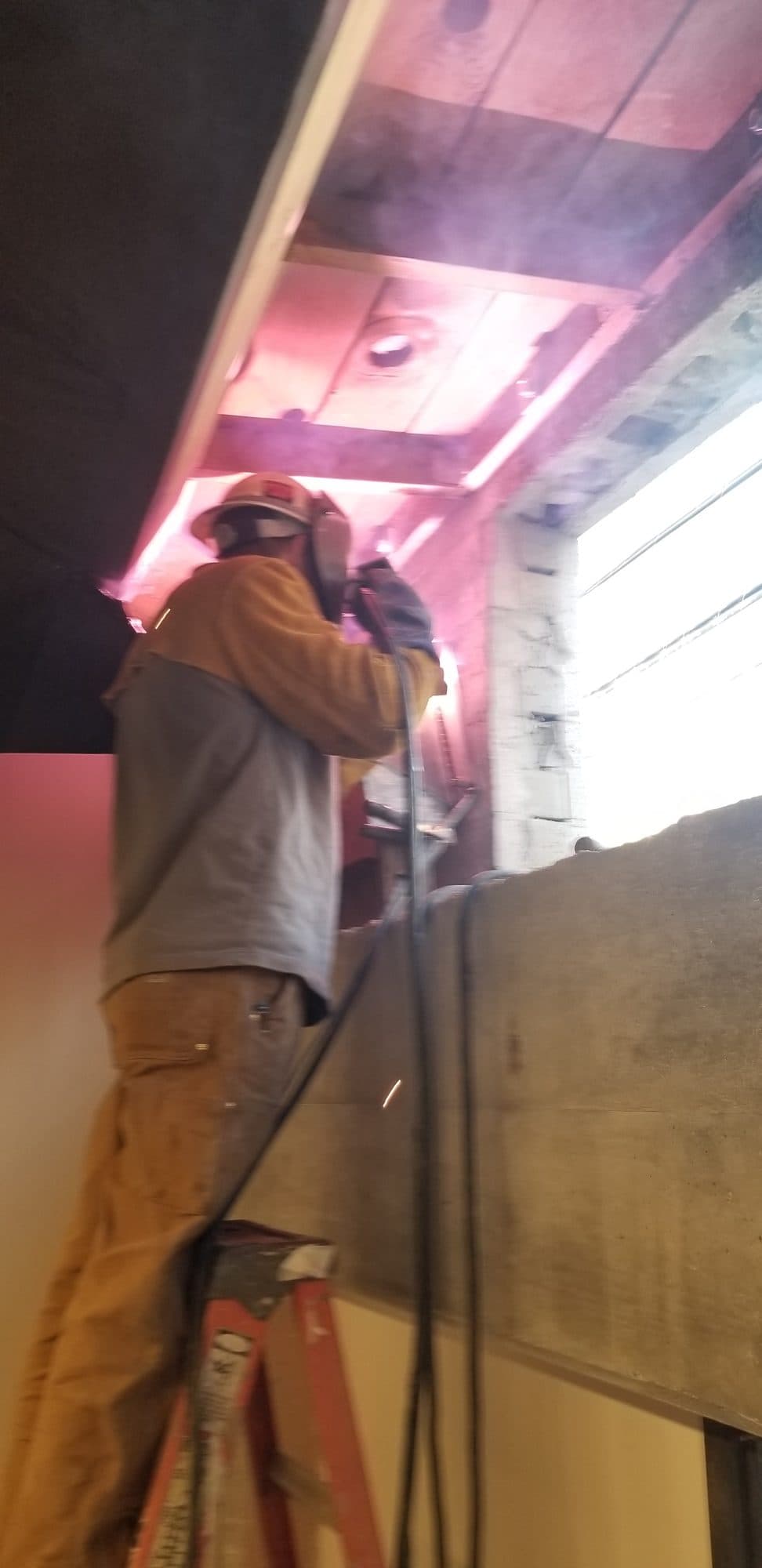 Healthcare office build-out, construction progress