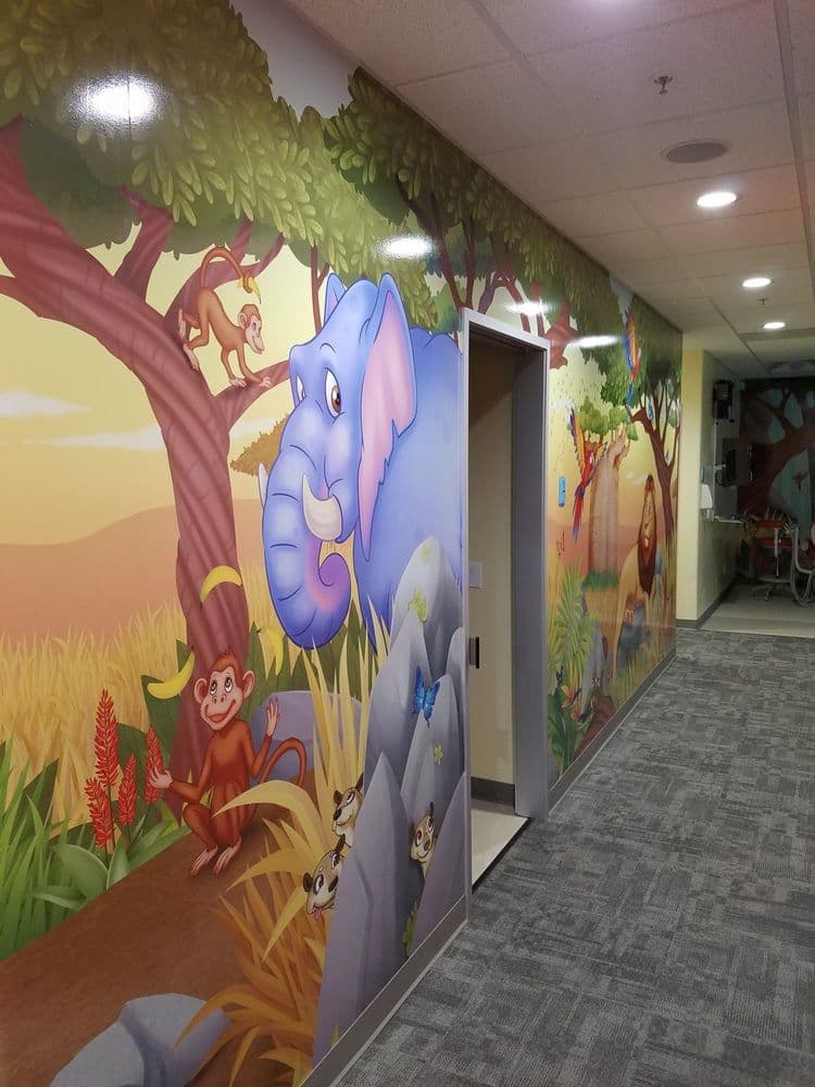 Themed corridor in the pediatric dental suite